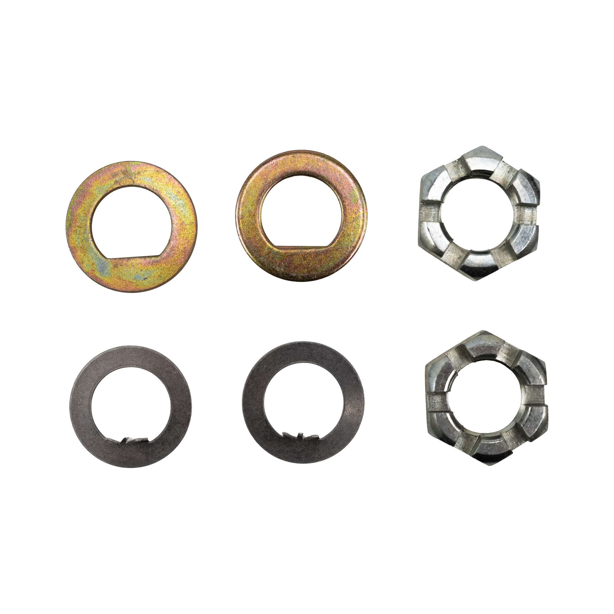 Trailer Hardware | Castle Nut DX Kit | 1-1/4"-14 for 2,000-8,000 lb axle (6-Castellation) includes "D" washer and Tang & Cotter Pin | 11-305