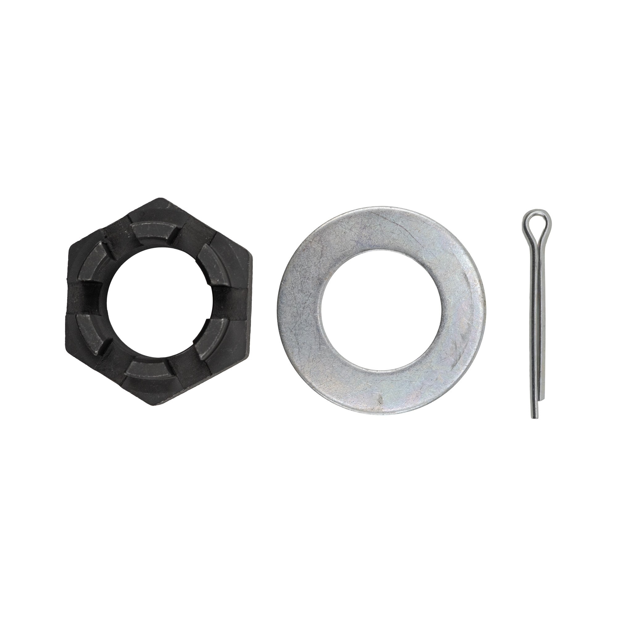 Genuine AxleTek Trailer Axle Spindle Component | Spindle Lug Kit 12K | 6-slot castle spindle nut with 1-3/4"-12 | washer and cotter | 11-315