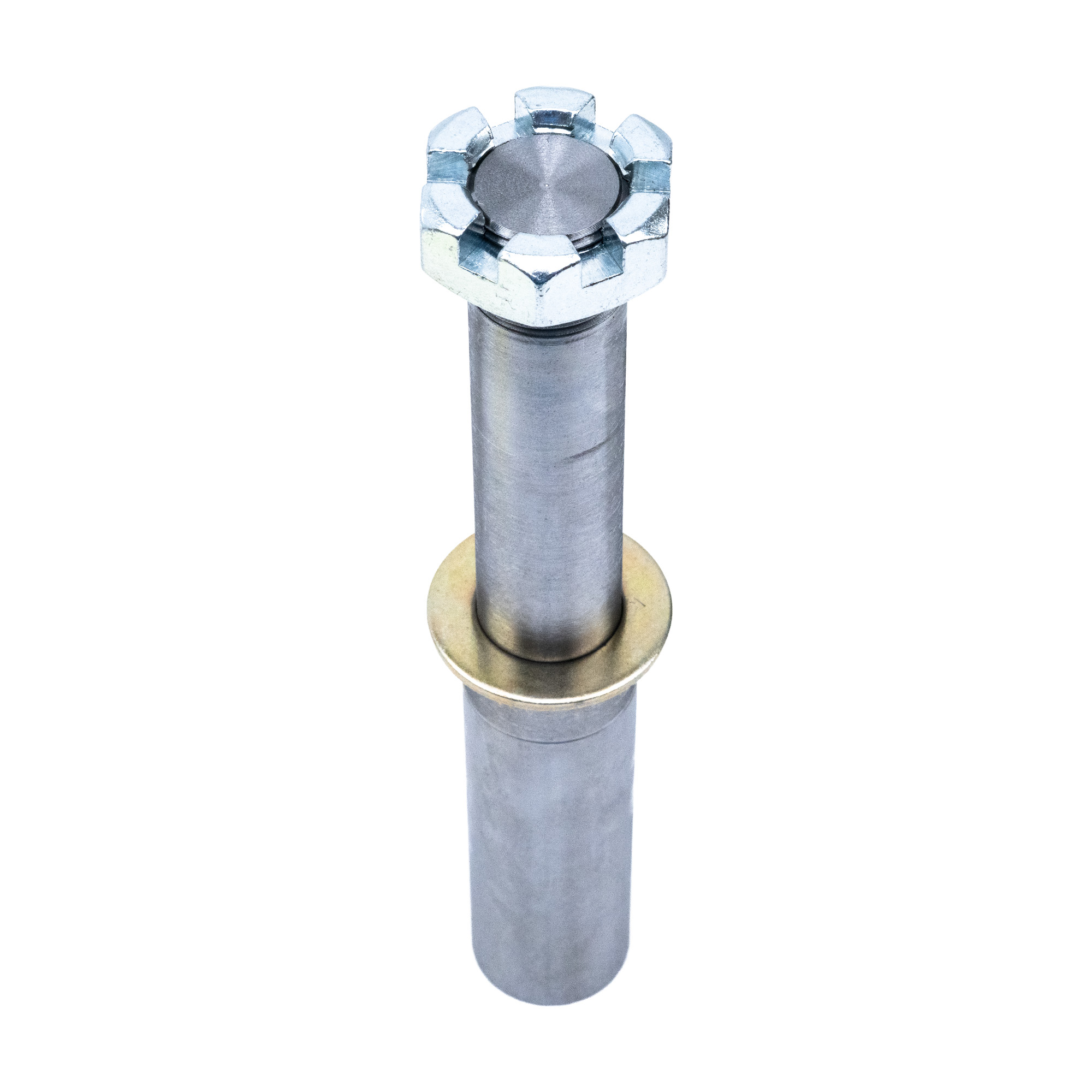 Trailer Axle Spindle Component | Spindle 1.25in Round 1in Gr - R104-BT12 with washer & castle nut | 11-381