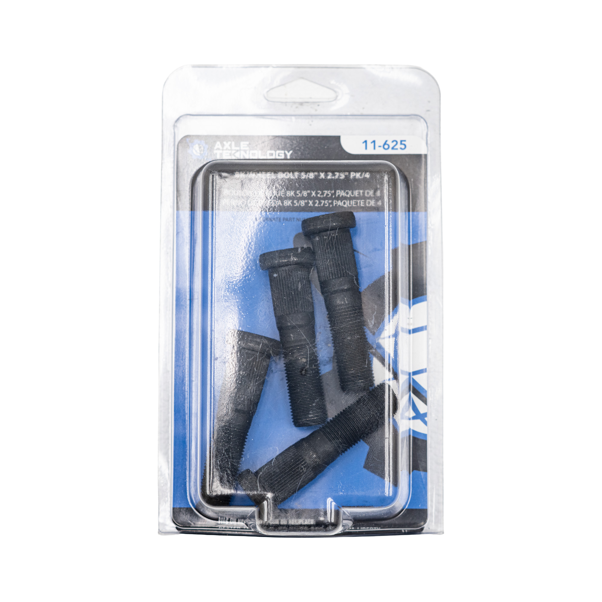 Genuine AxleTek Trailer Wheel Hardware | Stud Press-in 5/8"-18 | 2.75 Stud Length,.31 Spline Length,.690 knurl | Black - | 11-625
