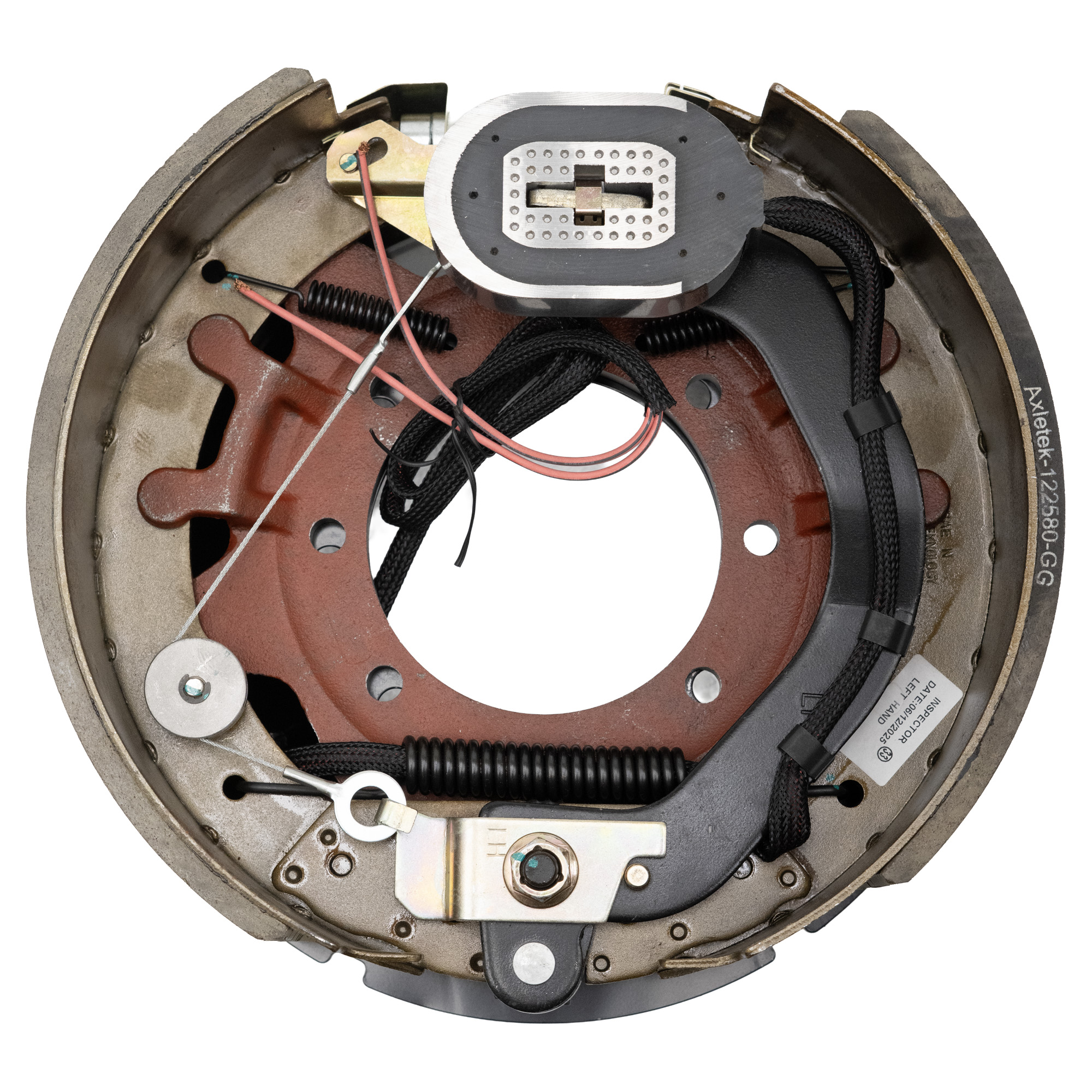 Genuine AxleTek Electric Trailer Brake Assembly | Brake Electric 12-1/4 x 5" for 12K-lb axles | LH | 7 holes | 12-442