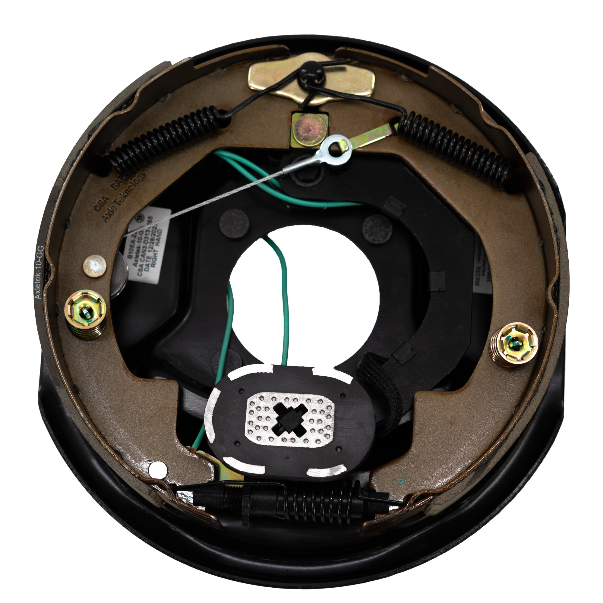 Genuine AxleTek Electric Trailer Brake Assembly | Brake Assembly Box Kit RH | 10" x 2-1/4" 3,500 lbs. FSA. Includes 4each 7/16"-20 | 12-796