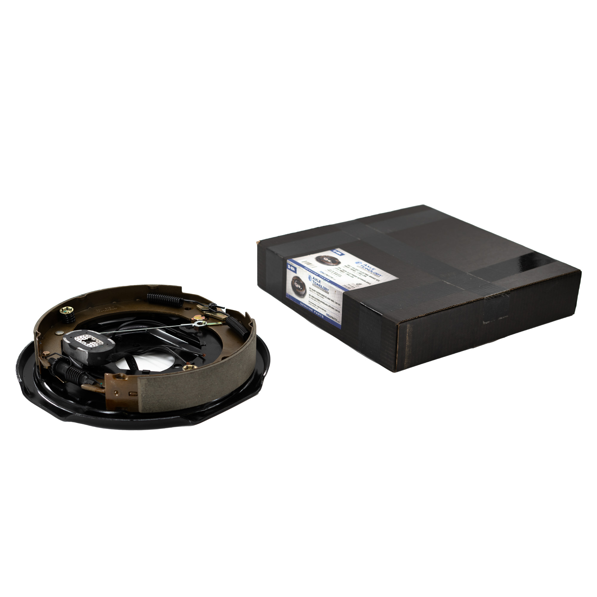 Genuine AxleTek Electric Trailer Brake Assembly | Brake Assembly Box Kit RH | 12" x 2" 6-7,000 lbs. FSA. Includes 5each 3/8"-24 nuts | 12-804