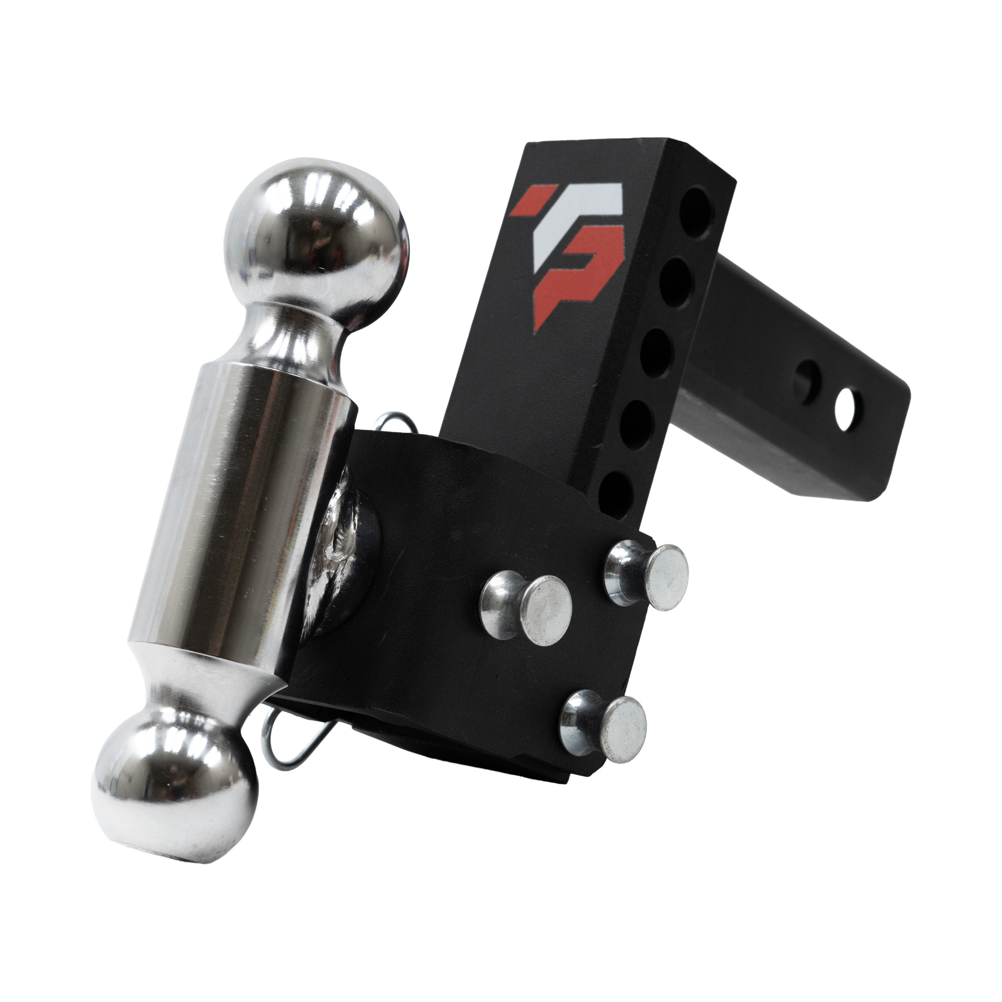 Trailer Hitch Component | Ball Mount | Adjustable 2-Ball Mount - 2" Hitch - 5" Drop | 5-1/2" Rise - 6K / 10K - Black with locking | 60-300