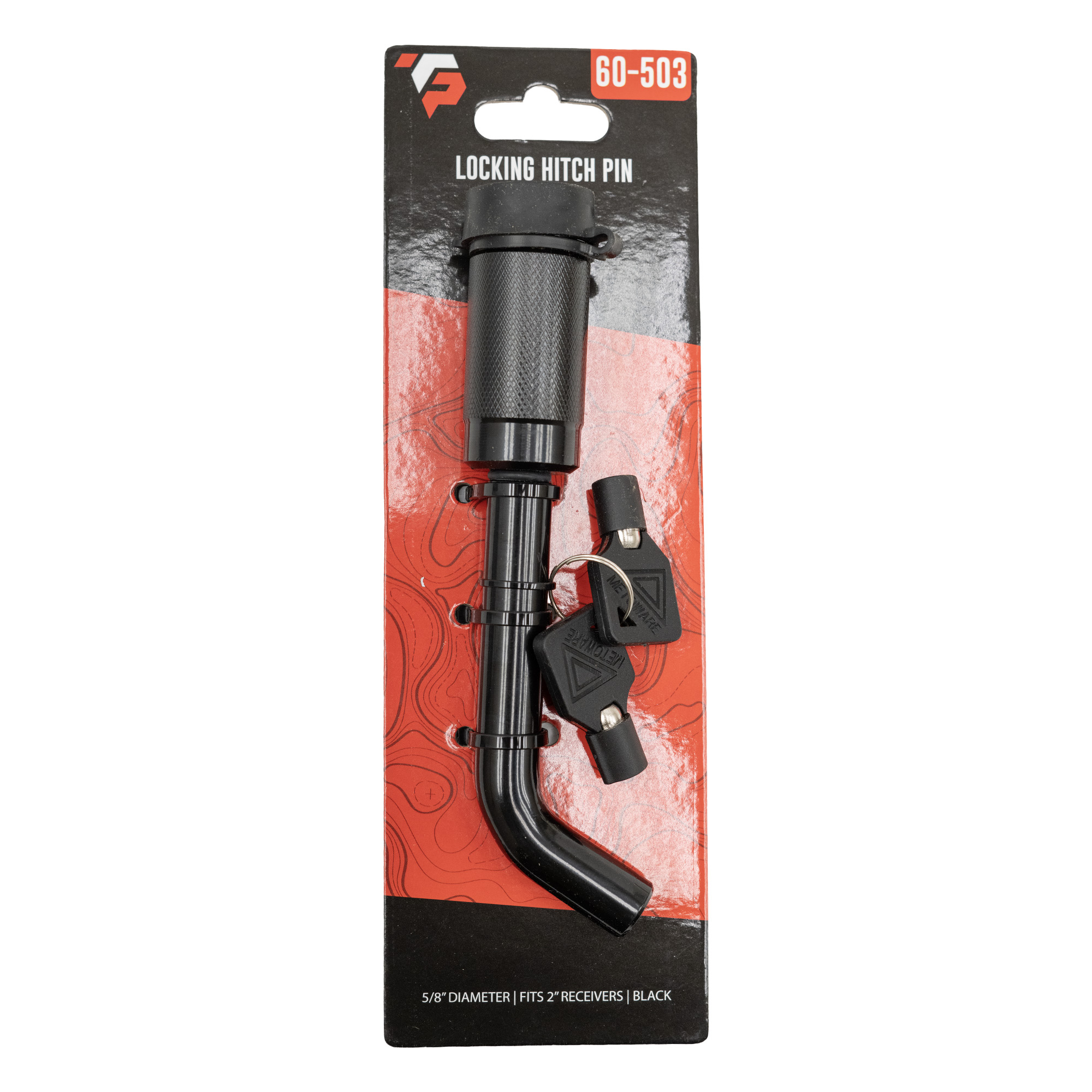 Trailer Hitch Component | Hitch Pin | 5/8" Locking Pin and Clip for 2" Receiver - Black | 60-503
