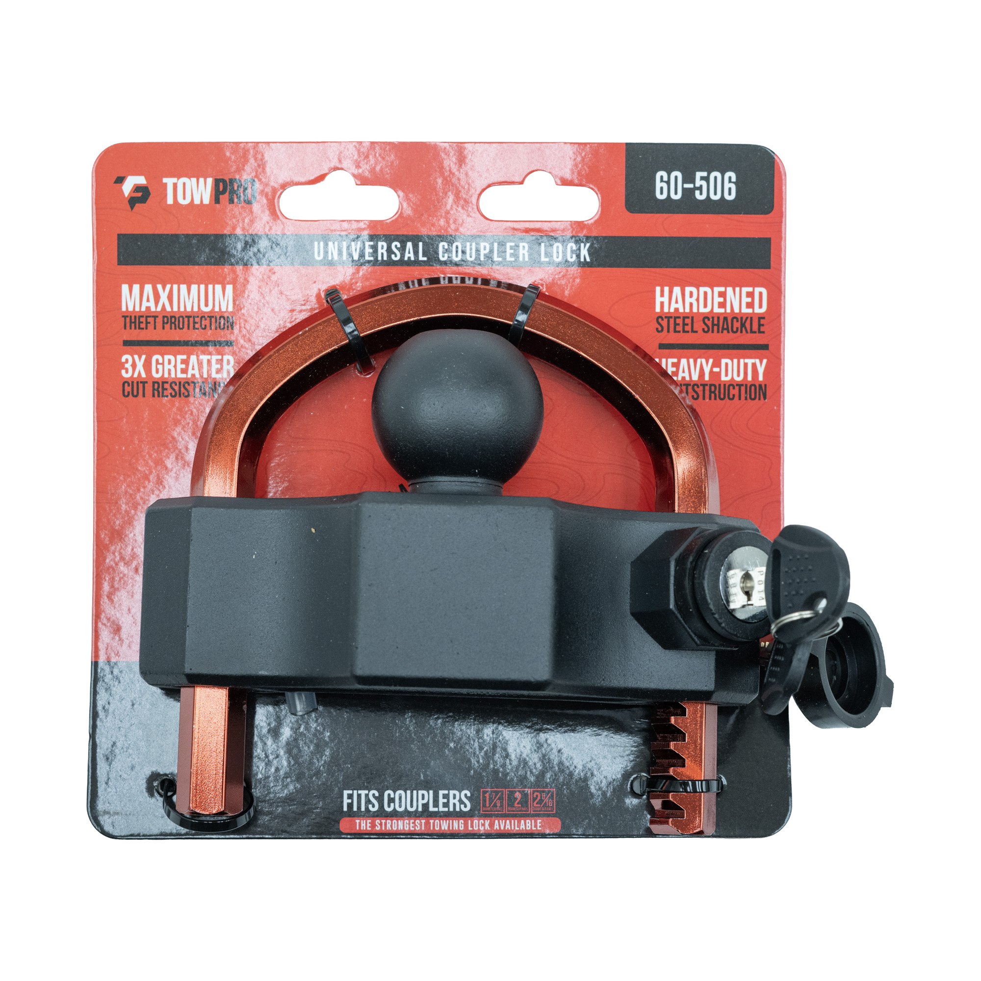 Trailer Coupler | Lock | Universial HD fits most 2" & 2-5/16" Coupler - Black | 60-506