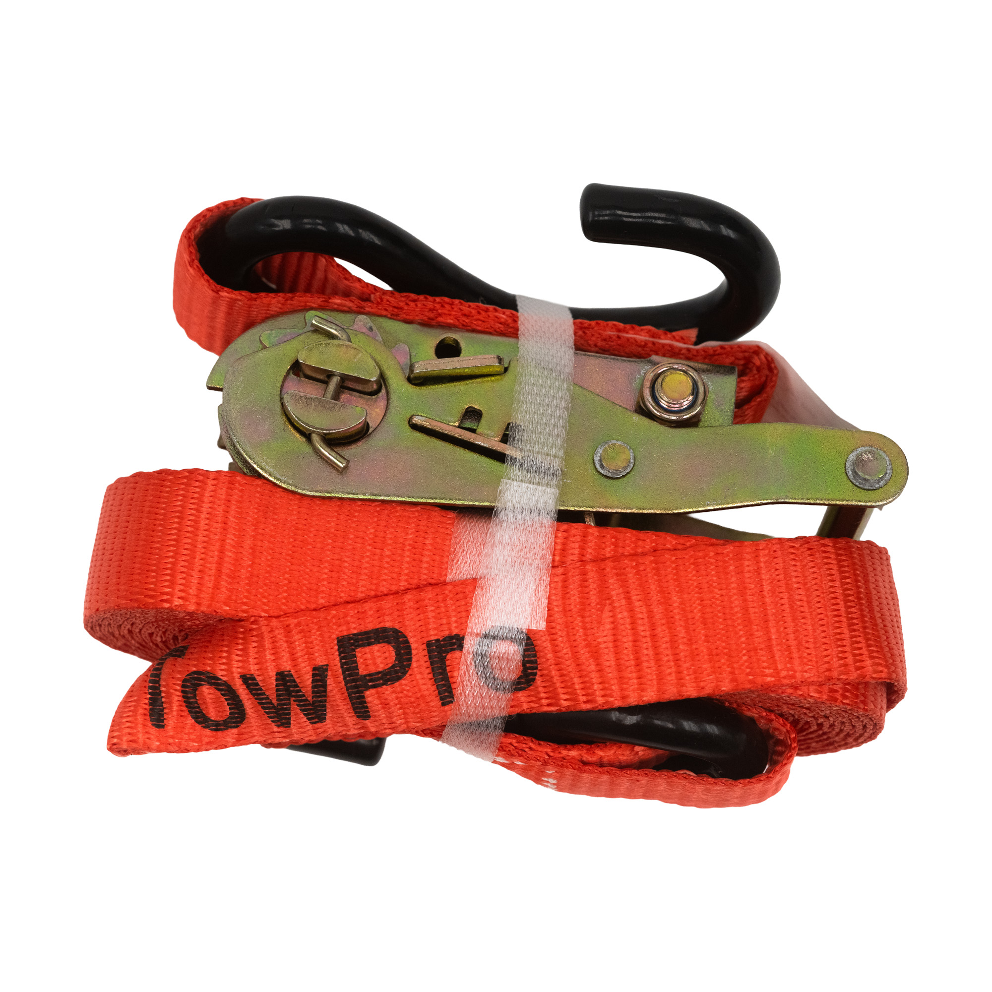 Trailer Cargo Control | 1" x 15' Ratchet Tie-Down Strap with S-Hooks. Coated Metal Handle Ratchet. W.L.L. = 1,100 lbs M.B.S. = 4,500 | 80-090