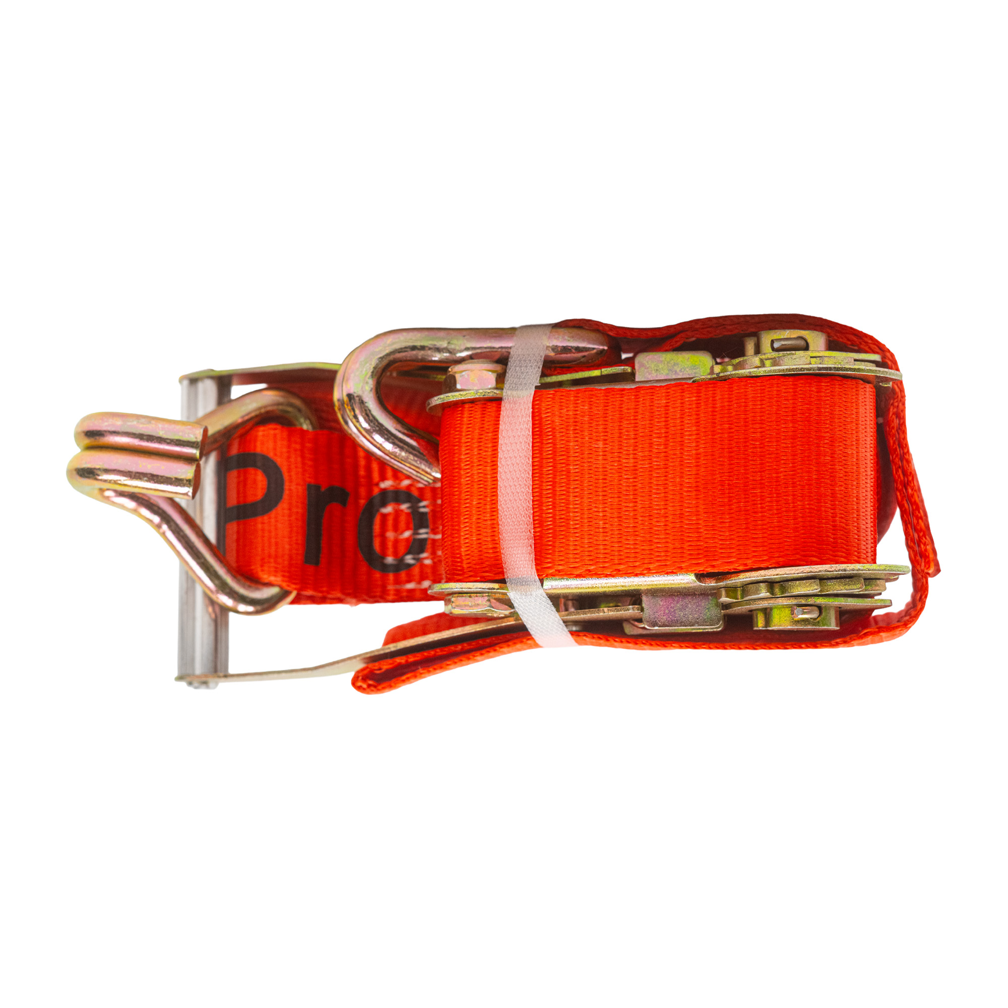 Trailer Cargo Control | 2" x 16' Ratchet Tie-Down Strap with J-Hooks. Zinc Long/Wide Metal Handle Ratchet. W.L.L. = 3,335 lbs M.B.S. | 80-099