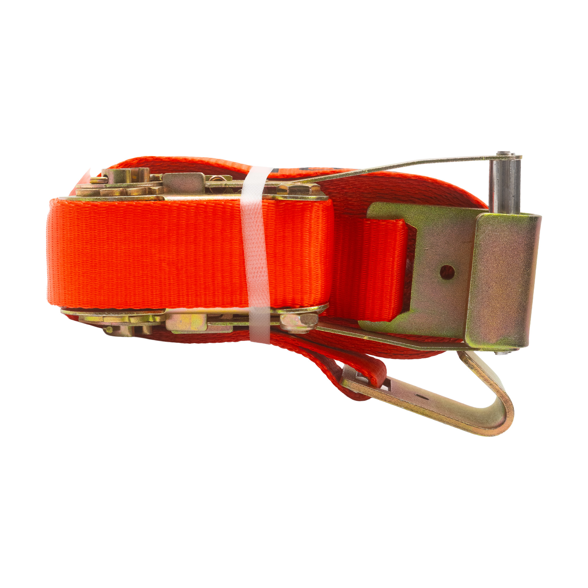 Trailer Cargo Control | 2" x 27' Ratchet Tie-Down Strap with Flat Hooks. Zinc Long/Wide Metal Handle Ratchet. W.L.L. = 3,335 lbs | 80-101
